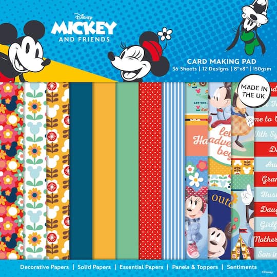 Creative World of Crafts Disney&#xAE; Mickey &#x26; Friends Card Making Pad, 8&#x22; x 8&#x22;